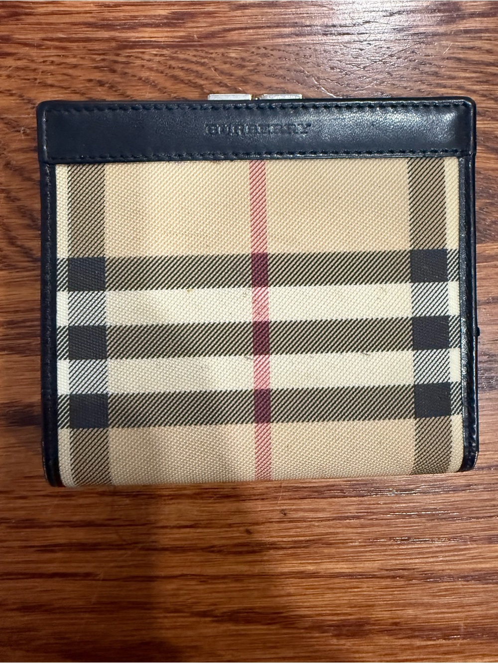 Burberry and Beige Vintage Check Wallet